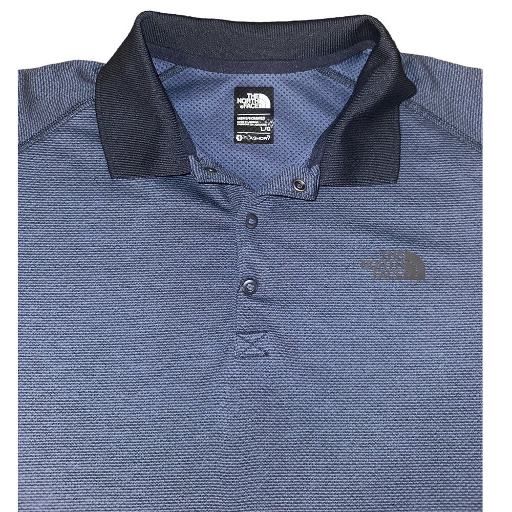 The North Face Flash Dry Snap Button Breathable Technical Hiking Polo Size: L - Picture 2 of 6